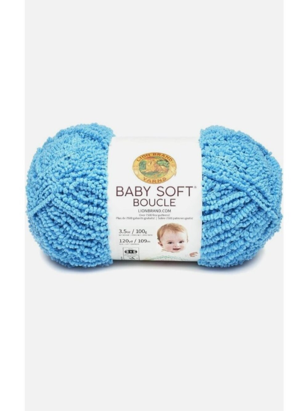 Lion Brand Yarn Baby Soft Boucle Lot 5 Skeins  Aqua 100% Polyester 3.5 oz 120 yd